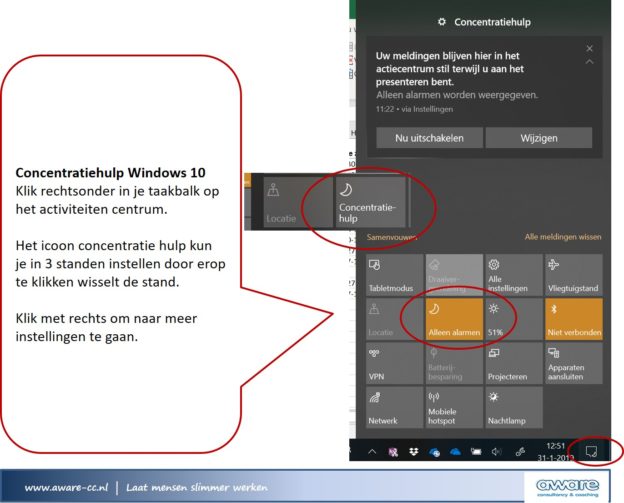 concentratiehulp Windows 10